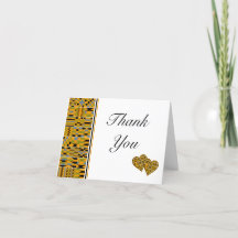 Golden African Kente K46 plié Carte de remerciemen