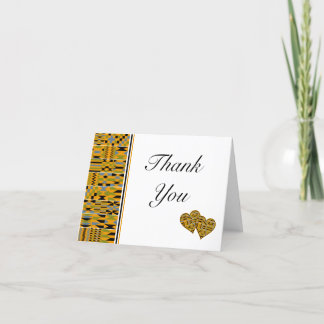 Remerciements Golden African Kente K46 plié Carte de remerciemen