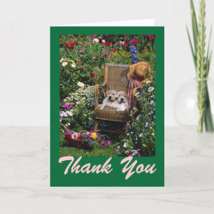 Remerciements Golden Retriever Puppies Garden Carte de remerciem
