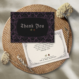 Remerciements Gothique Vintage Magenta Lace Rose Carte de remerc
