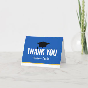 Remerciements Gras Grad Royal Blue Graduation Carte de remerciem