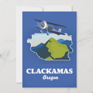 Remerciements Impression sur toile de la carte de Clackamas Oreg