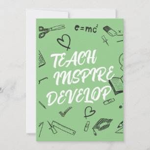 Remerciements INSPIRE DE L'ENSEIGNEMENT DÉVELOPPER carte de prof