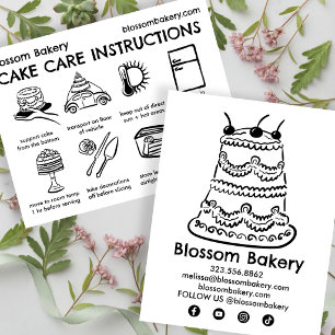 Remerciements Instructions de carte de soin de gâteau Boulangeri