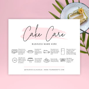 Remerciements Instructions sur la carte de soin de gâteau Aquare