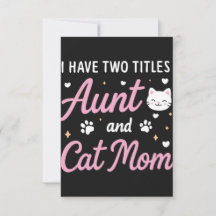 J'ai deux titres Tante et Maman de chat Carte drôl
