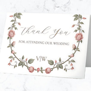 Remerciements Jardin victorien Sage Vert Mariage Carte de remerc