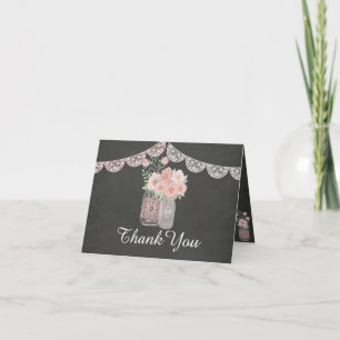 Remerciements Joli pot Mason & carte de remerciement tableau noi