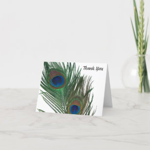 Remerciements Jolie carte de remerciement de mariage au paon bla