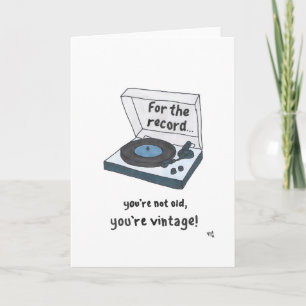 Remerciements Joyeuse carte de lecteur de record Vintage d'anniv