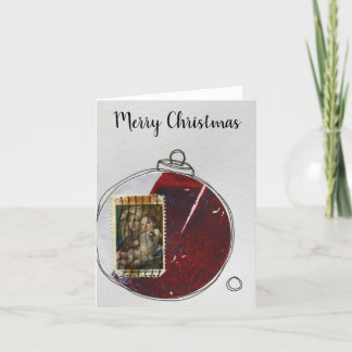 Remerciements Joyeuse carte de Noël - ornement dessiné à la main
