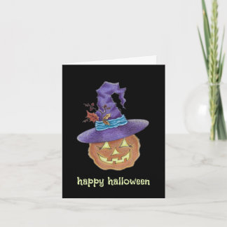 Remerciements Joyeux Halloween Carte de sorcière à la citrouille
