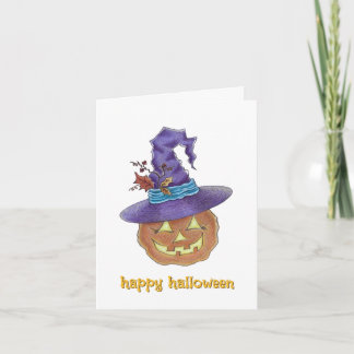Remerciements Joyeux Halloween Carte de sorcière de citrouille