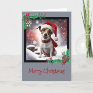 Remerciements Joyeux Noël Jack Russell Terrier Carte de voeux