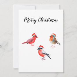 Remerciements Joyeux Noël oiseaux carte de voeux.