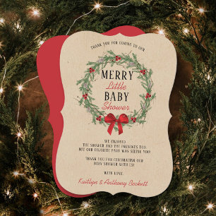 Remerciements Joyeux petit Baby shower de Noël Carte de remercie