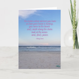 Remerciements La plage guérit votre carte de voeux de coeur