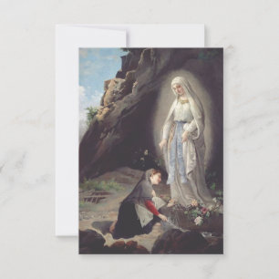 Remerciements L'Apparition à la Grotte de Lourdes Carte Sainte d