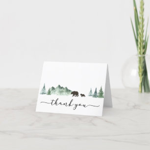 Remerciements L'aventure commence le Baby shower ours Carte de r