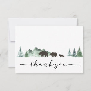 Remerciements L'aventure commence le Baby shower ours Carte de r
