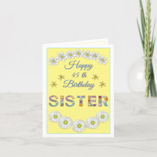 Remerciements Lettre de fleurs Soeur Carte d'anniversaire person