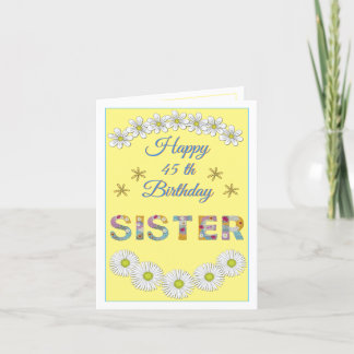 Remerciements Lettre de fleurs Soeur Carte d'anniversaire person