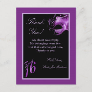 Remerciements lilas PLAT de pourpre du bonbon 16 au carte de
