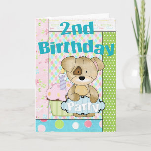 Remerciements Little Puppy Custom 2e Bonne carte de fête d'anniv