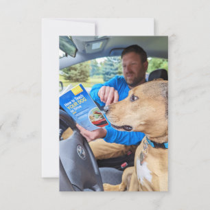 Remerciements Livre de voiture Funny Chien Carte photo