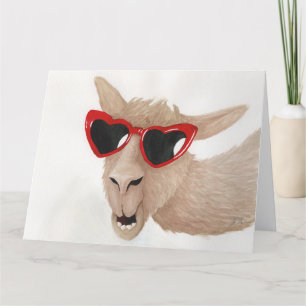 Remerciements Llamas in Shades : Février Carte de voeux 8.5"x11"
