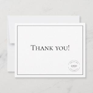 Remerciements Logo de société noir et blanc classique Carte de r