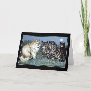 Remerciements Louis Wain Chat avec carte de note Paw Hurt
