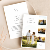 Love and Thanks Mariage Photo Carte de remerciemen