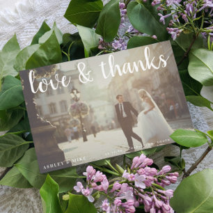 Remerciements Love & Thanks 2 Mariage photo Carte de remerciemen