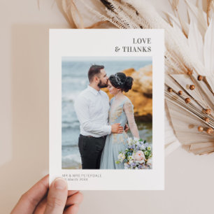 Remerciements LOVE & THANKS   carte de remerciement de mariage