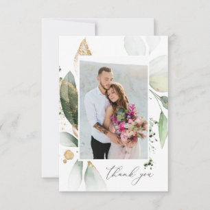Remerciements Lumière Eucalyptus Glow & Gold Carte de remercieme