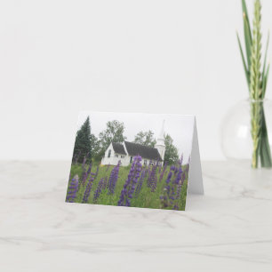 Remerciements Lupines violettes à la carte de note de l'église