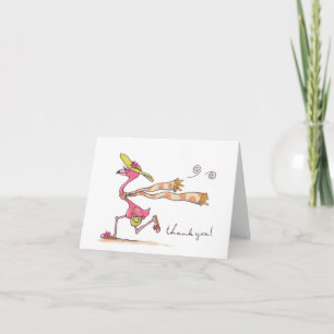 Remerciements Madame de Flamant rose "vous remercient" carte