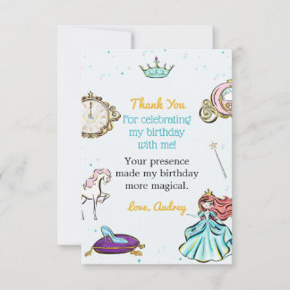 Remerciements Magique Princess Fairytale Party Carte de remercie