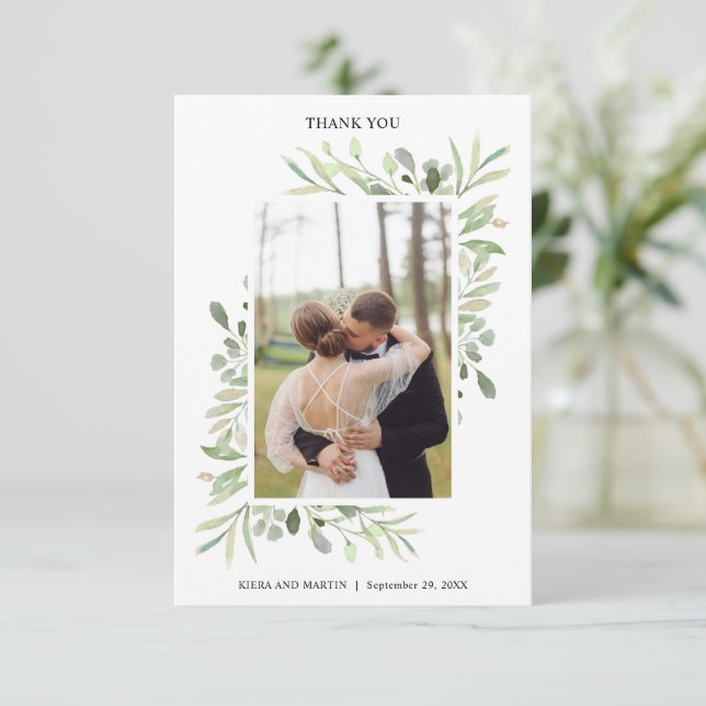Remerciements Magnifique carte de remerciement de mariage à l'eu (Debout devant)