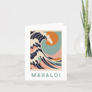 Remerciements Mahalo carte de remerciements, Grande Vague concep