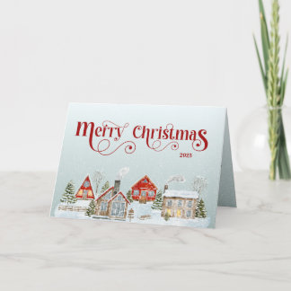 Remerciements Maisons de fête pliées Carte de vacances de Noël