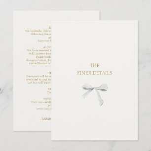 Remerciements Mariage à ruban blanc tendance Détails Carte de bo