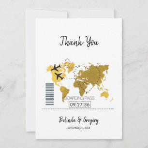 Remerciements Mariage de carte d'embarquement de destination