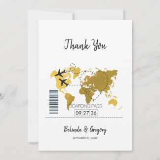 Remerciements Mariage de carte d'embarquement de destination