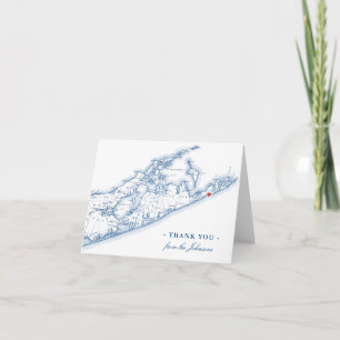 Remerciements Mariage de carte Montauk NY Personnalisé