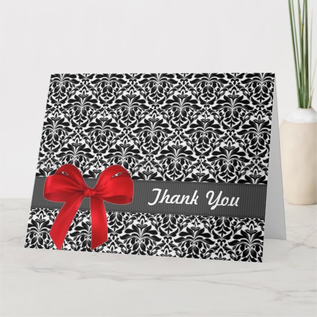 Remerciements Merci, Carte de voeux Damas (Devant)