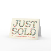 Merci, Just Sold Semble Belle Carte de remerciemen
