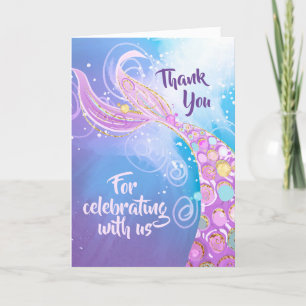Remerciements Mermaid Anniversaire fête Bash Carte de remercieme