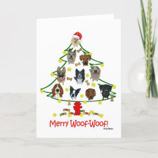 Remerciements Merry Woof-Woof Dog reproduit la carte de Noël